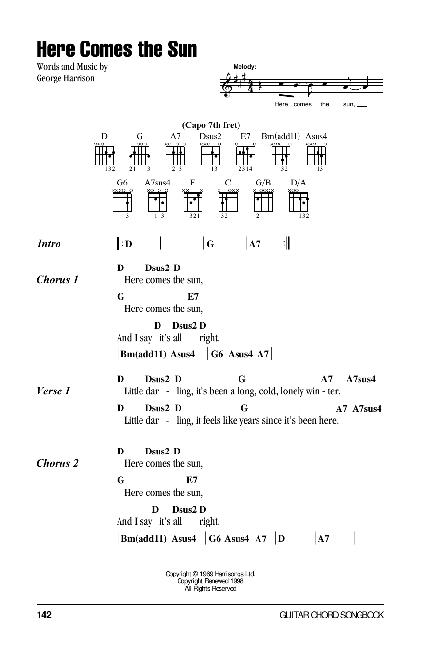 Here Comes The Sun By The Beatles Guitar Chords Lyrics Guitar Here Comes The Sun By The Beatles Guitar Chords Lyrics Guitar