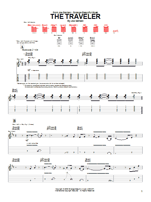 The Traveler By Joe Satriani Sheet Music For Guitar Tab At Sheet Music 