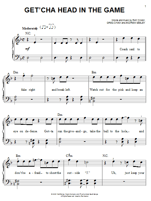 Get cha Head In The Game from High School Musical Sheet Music