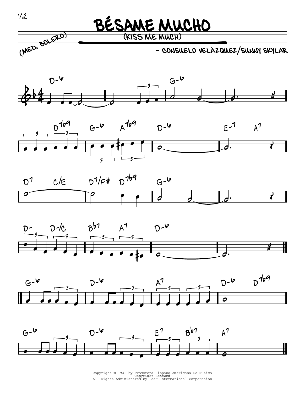 Besame Mucho Kiss Me Much By Consuelo Velazquez Sheet Music For Real 