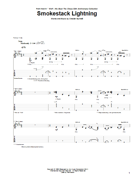 Smokestack Lightning By Howlin Wolf Sheet Music For Guitar Tab At 