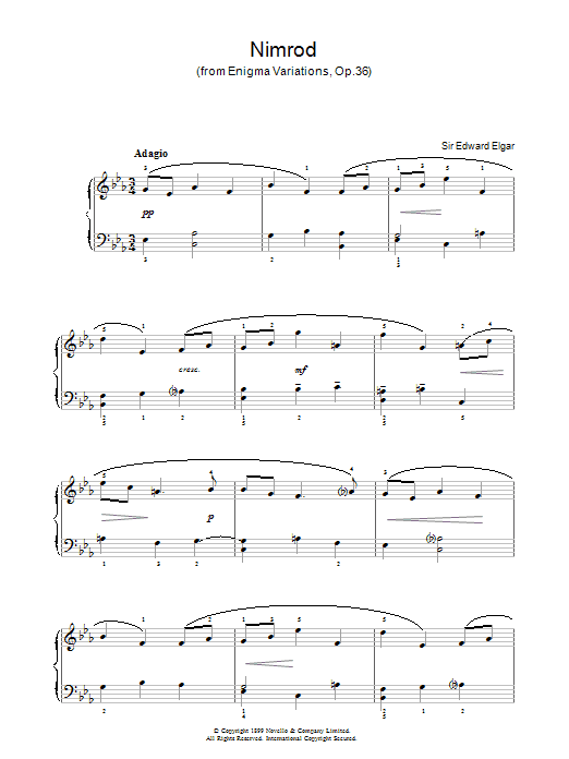 Nimrod from The Enigma Variations Op 36 By Edward Elgar Sheet Music 