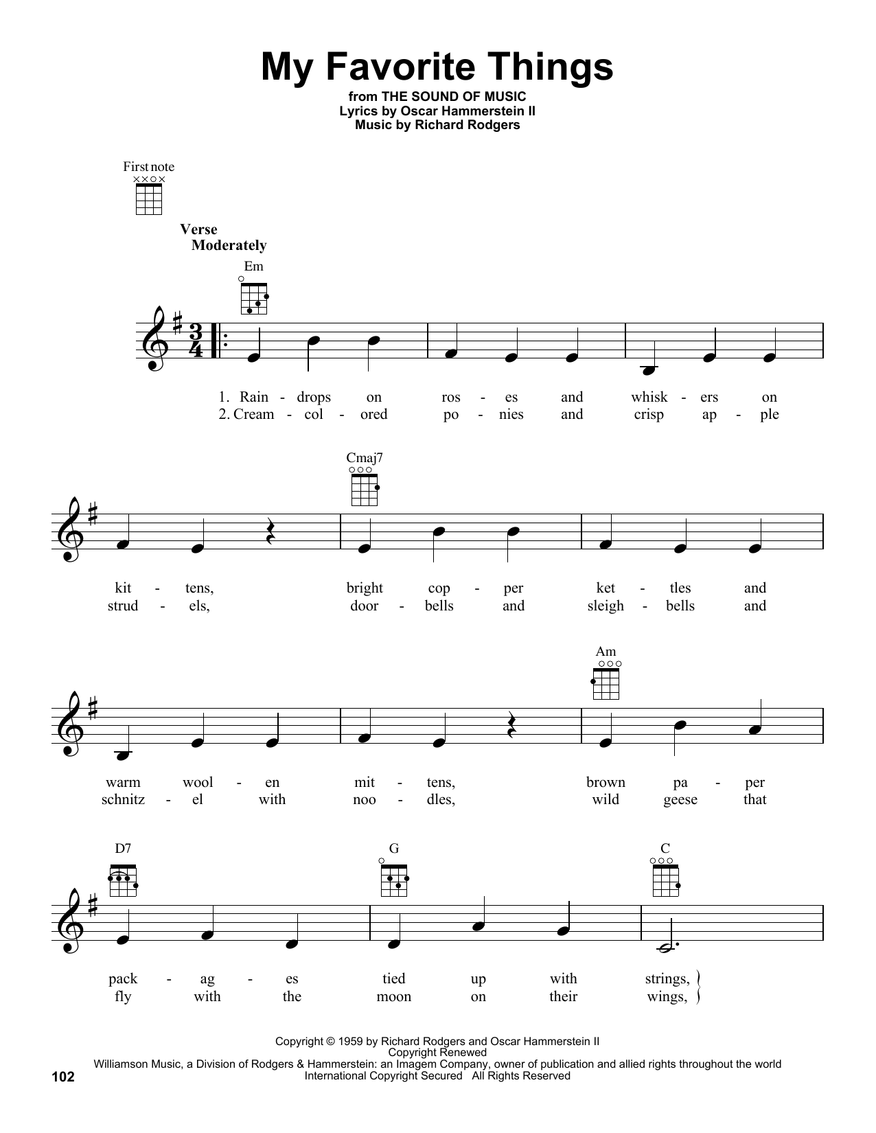 Favorite things ukulele chords