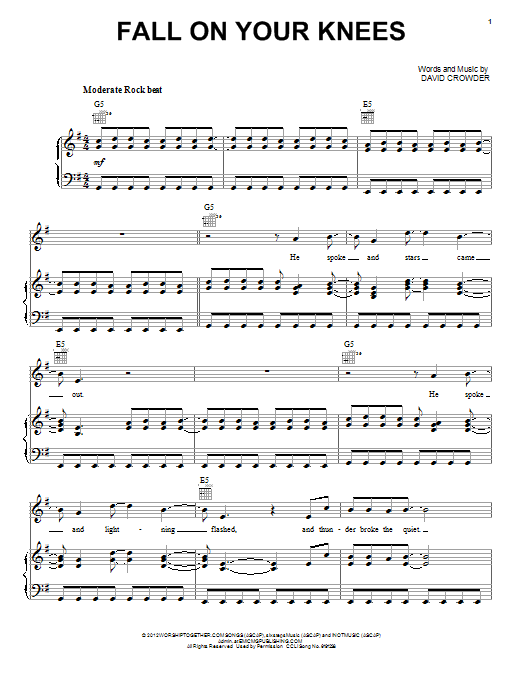 Fall On Your Knees Digital Sheet Music