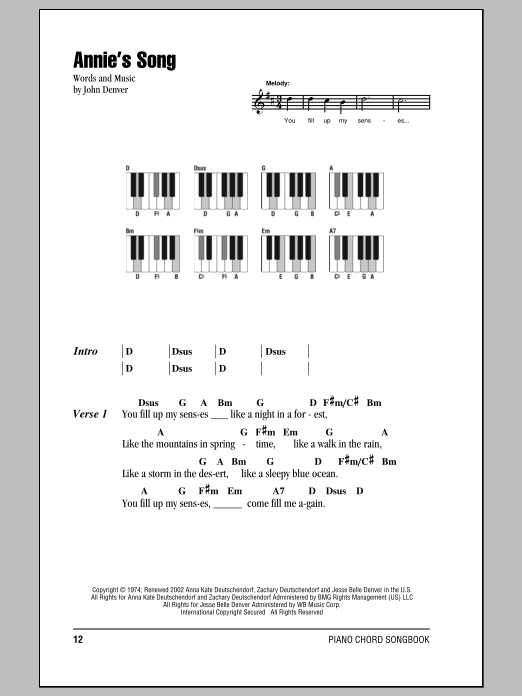 Annie's Song Digital Sheet Music