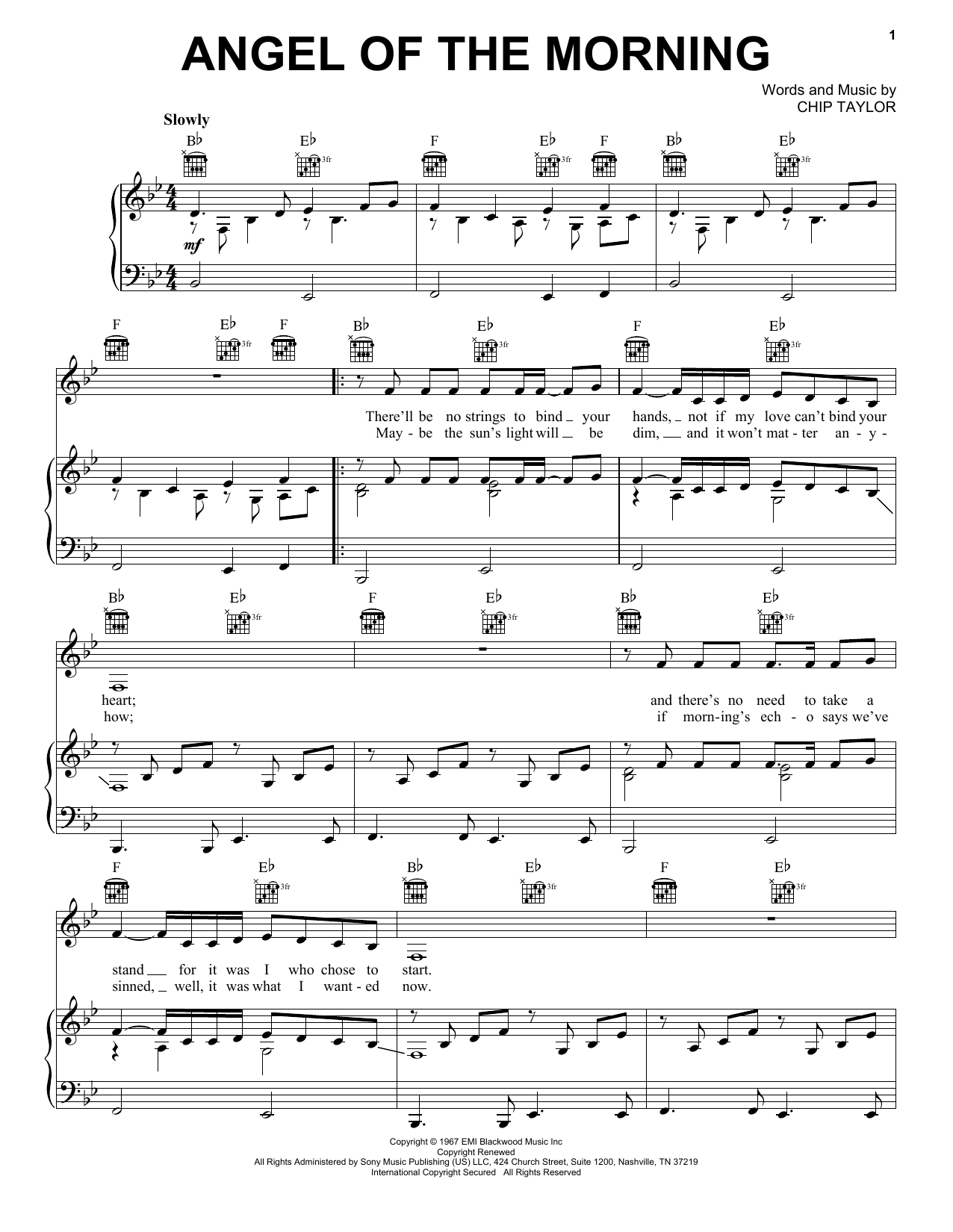Angel Of The Morning By Juice Newton Sheet Music For Piano Vocal 