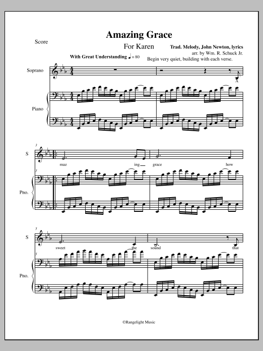 Amazing Grace: Piano Vocal