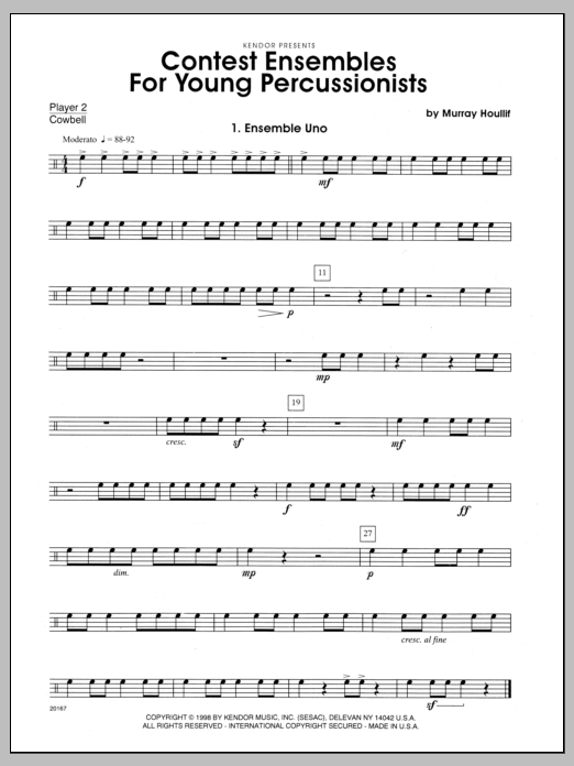 Contest Ensembles For Young Percussionists Percussion 2 Sheet Music