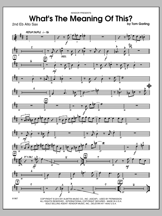 What's The Meaning Of This? Alto Sax 2 Sheet Music Garling Jazz