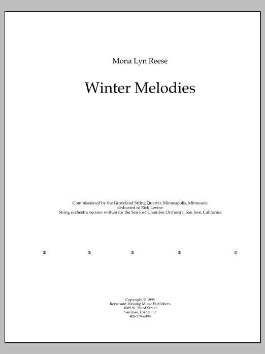 Winter Melodies: String Orchestra Conductor Score & Parts