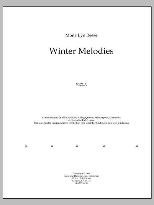 Winter Melodies - Viola