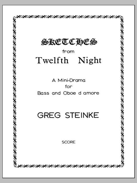 Sketches from Twelfth Night: Piano Vocal