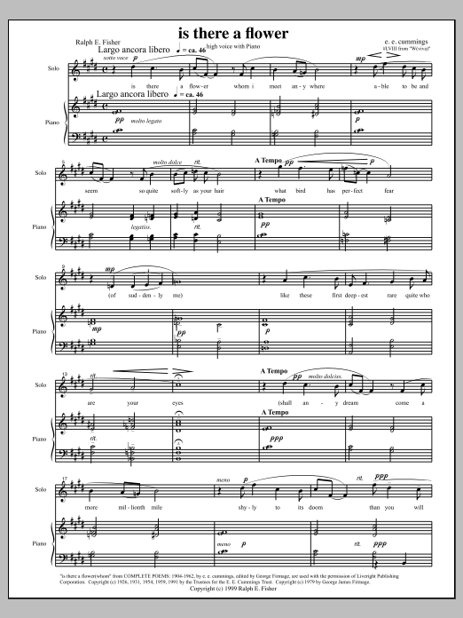 is there a flower: Piano Vocal