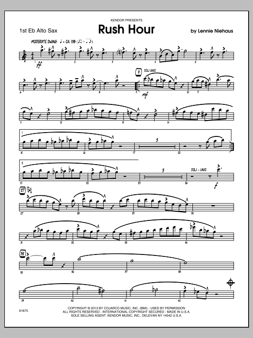 Rush Hour 1st Eb Alto Saxophone Noten Lennie Niehaus Jazzensemble