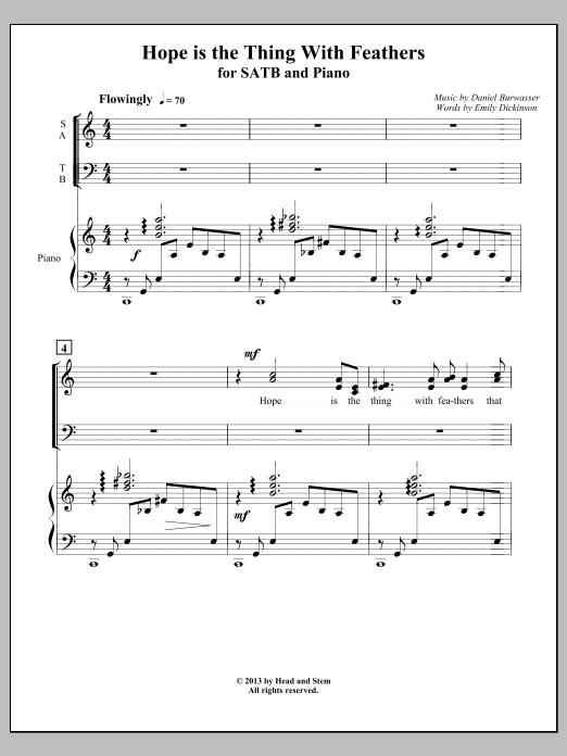 Hope is the Thing With Feathers (Emily Dickinson): Choral Octavo