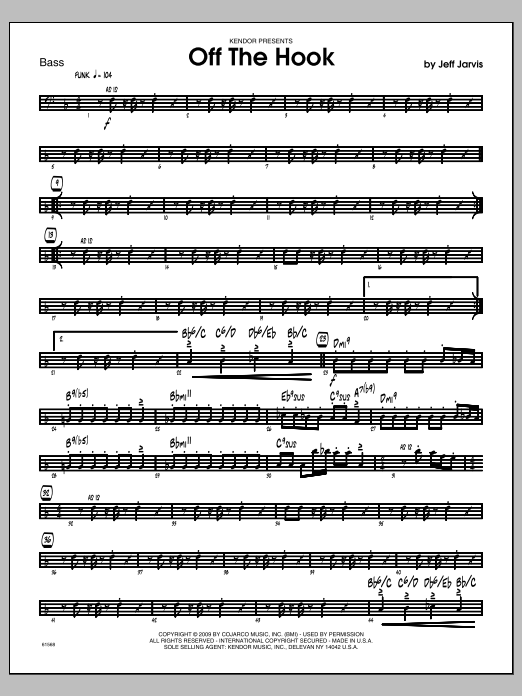Off The Hook Bass Sheet Music Jeff Jarvis Jazz Ensemble