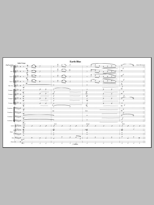 Earth Blue: Jazz Ensemble Conductor Score & Parts