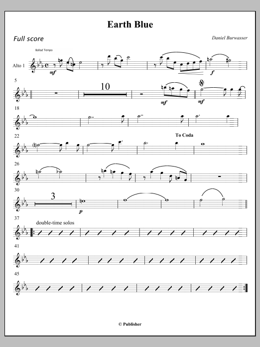 Earth Blue - Alto Saxophone