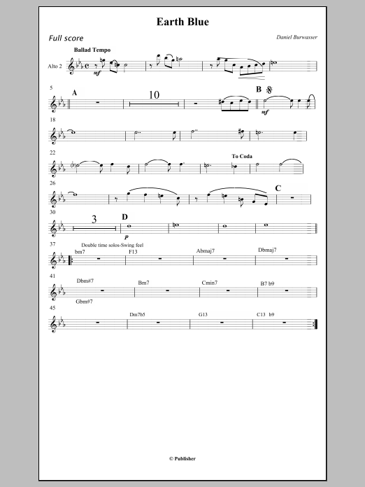 Earth Blue - Alto Saxophone