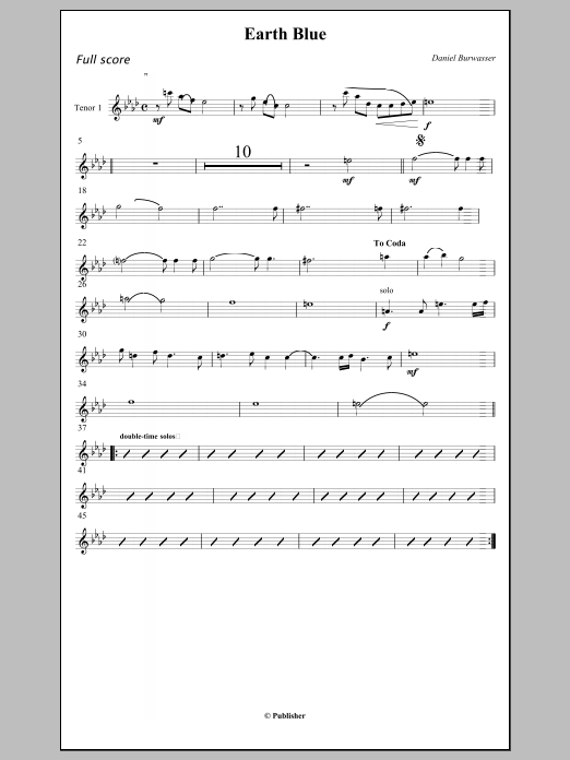 Earth Blue - Tenor Saxophone