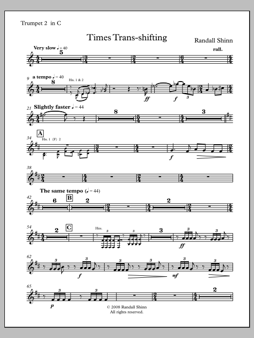 Times Trans-shifting for orchestra - Trumpet