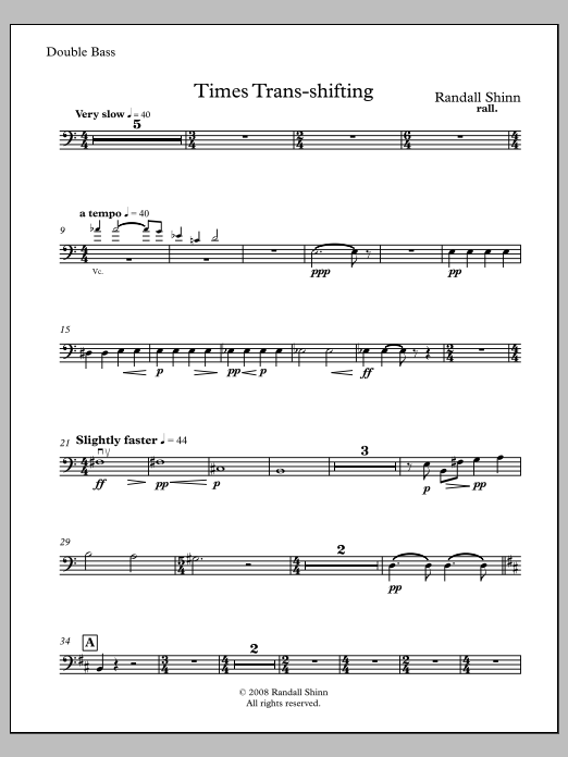 Times Trans-shifting for orchestra - Contrabass