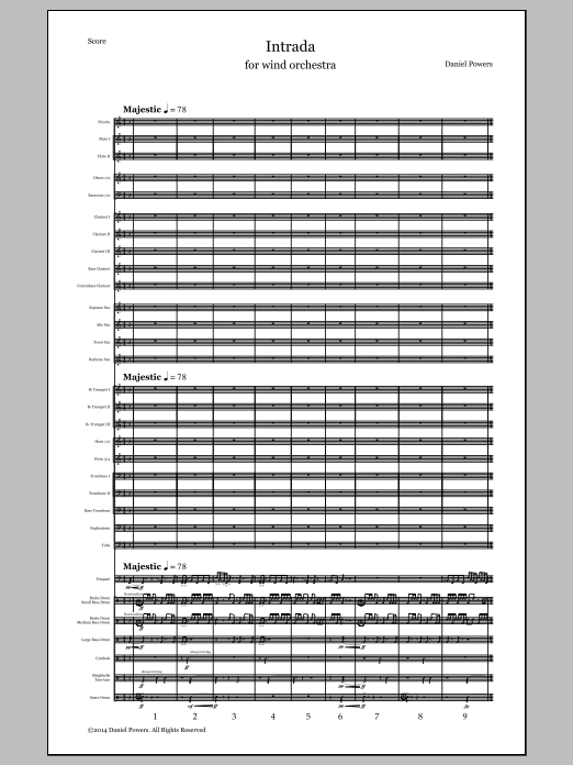 Intrada: Concert Band Conductor Score & Parts