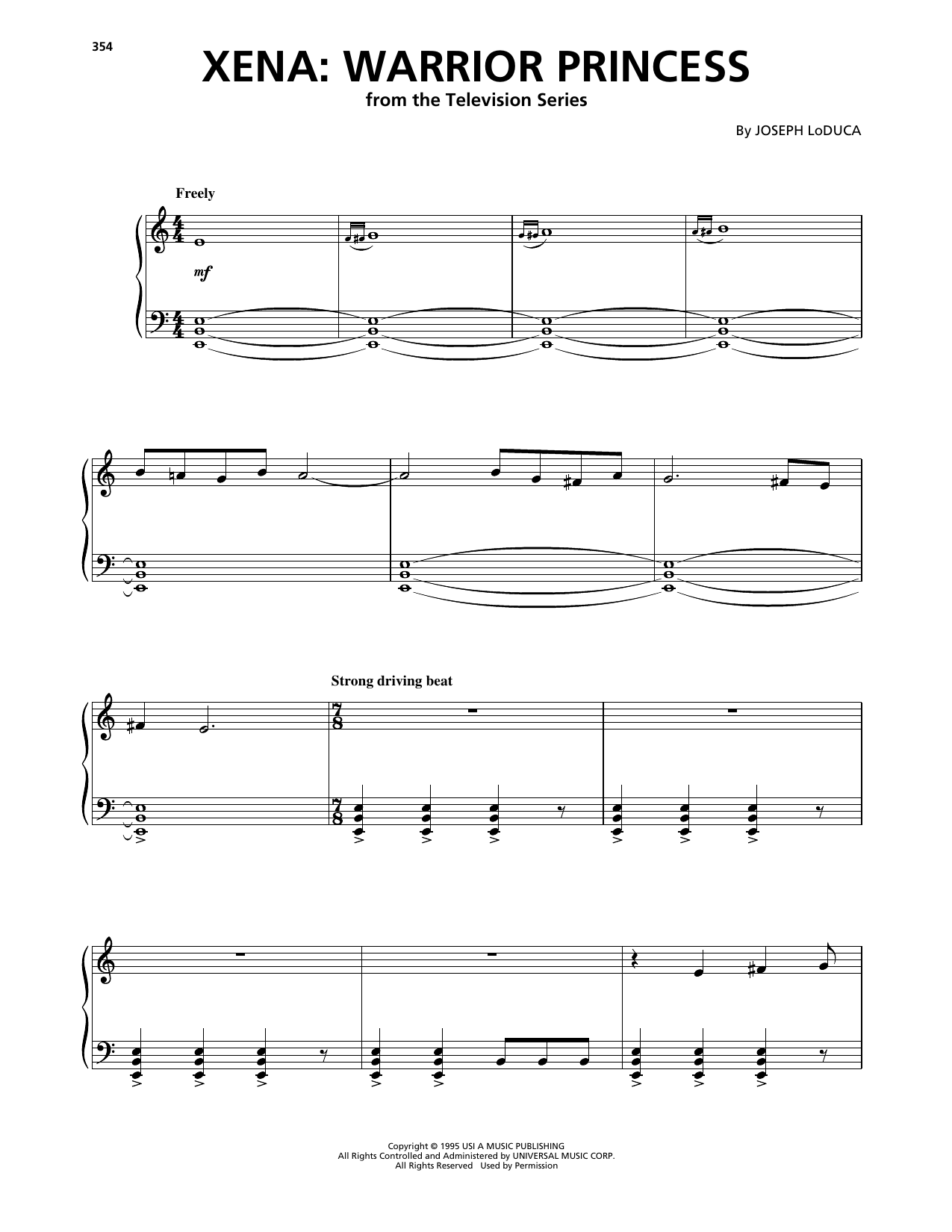 Xena: Warrior Princess: Piano Solo