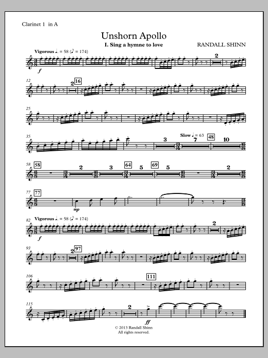 Unshorn Apollo - Clarinet