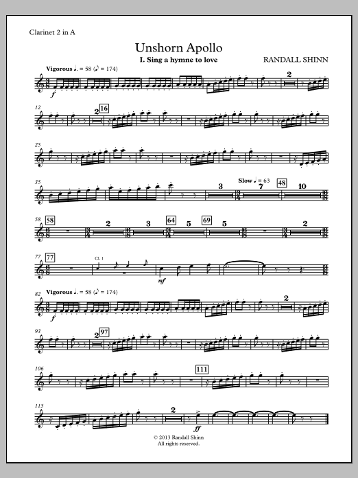 Unshorn Apollo - Clarinet