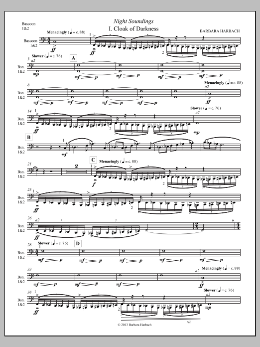 Night Soundings for Orchestra - Bassoon