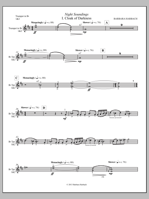Night Soundings for Orchestra - Trumpet