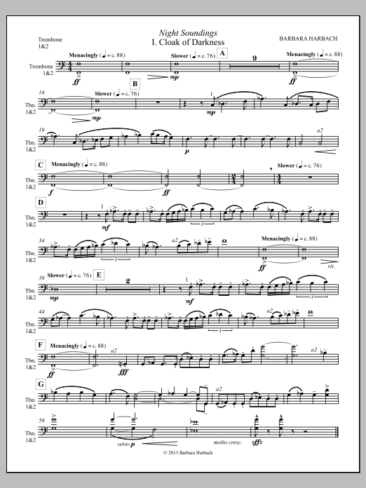 Night Soundings for Orchestra - Trombone