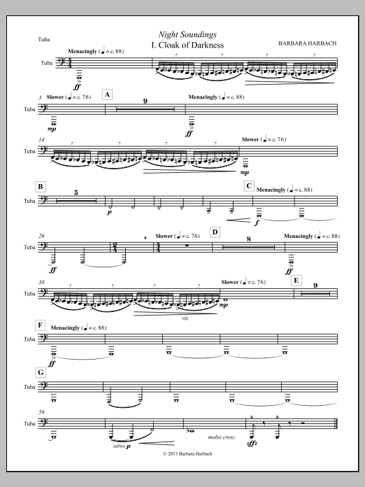Night Soundings for Orchestra - Tuba