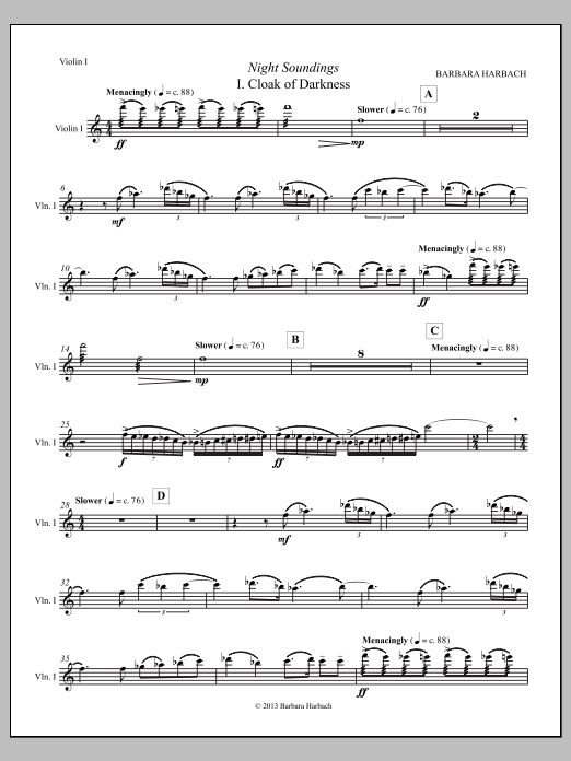 Night Soundings for Orchestra - Violin