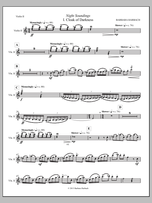 Night Soundings for Orchestra - Violin