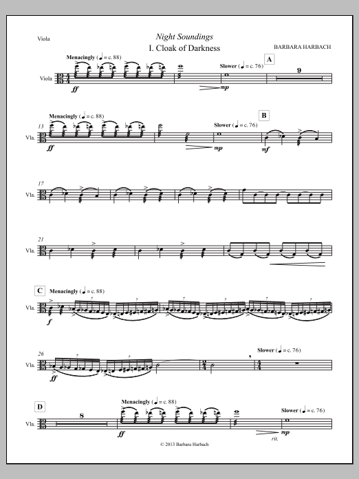 Night Soundings for Orchestra - Viola