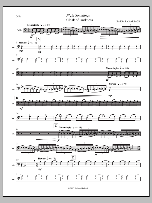 Night Soundings for Orchestra - Violoncello