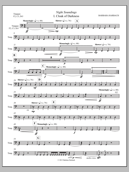 Night Soundings for Orchestra - Timpani