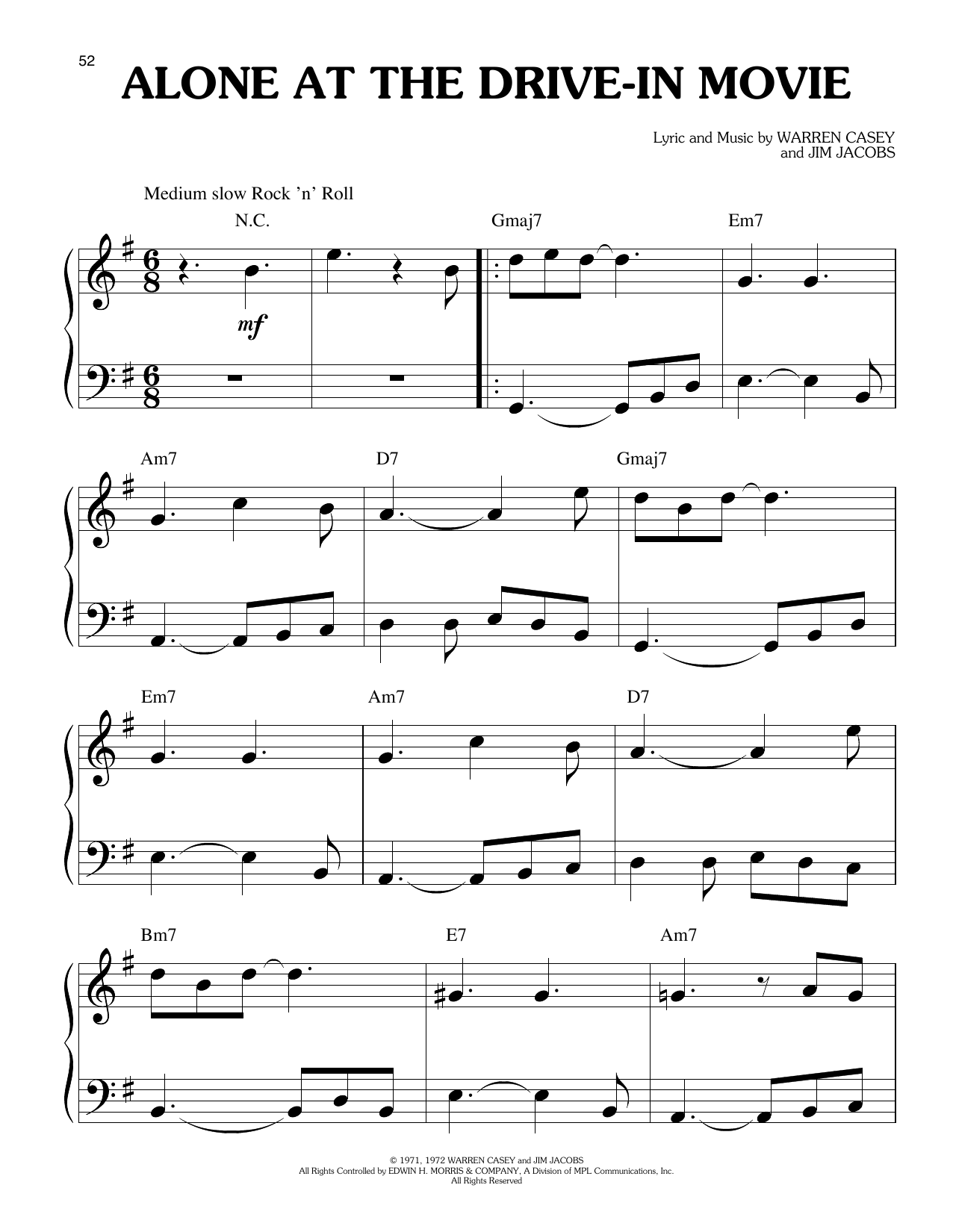 Alone At The Drive-In Movie (from Grease)