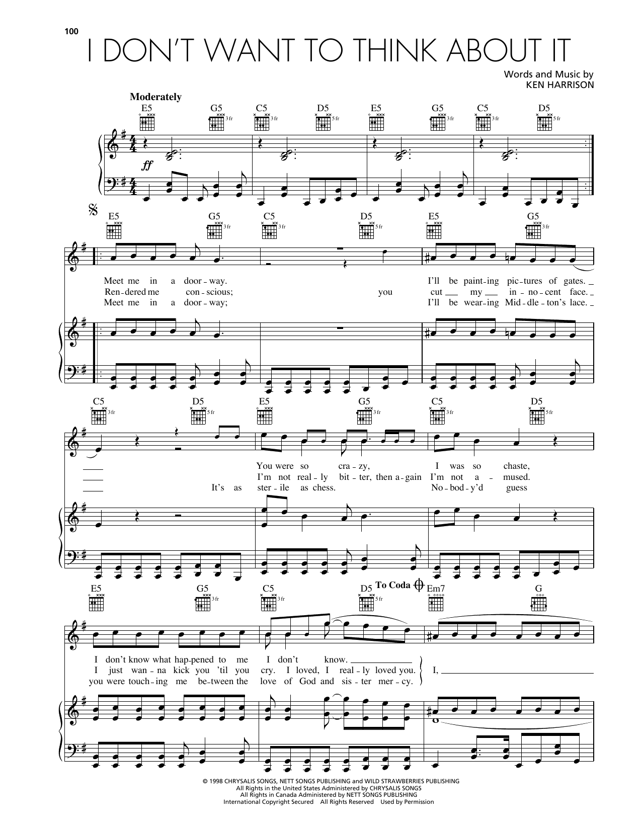 I Don't Want To Think About It