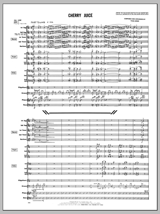 Cherry Juice Sheet Music Thad Jones Jazz Ensemble