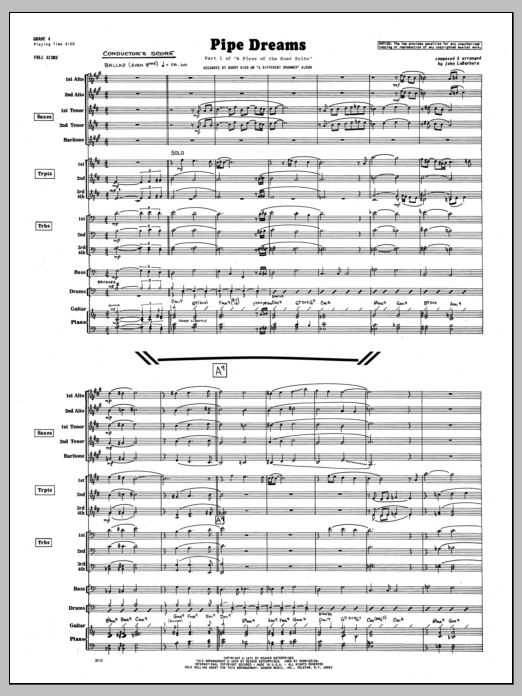 Pipe Dreams Sheet Music John LaBarbara Jazz Ensemble