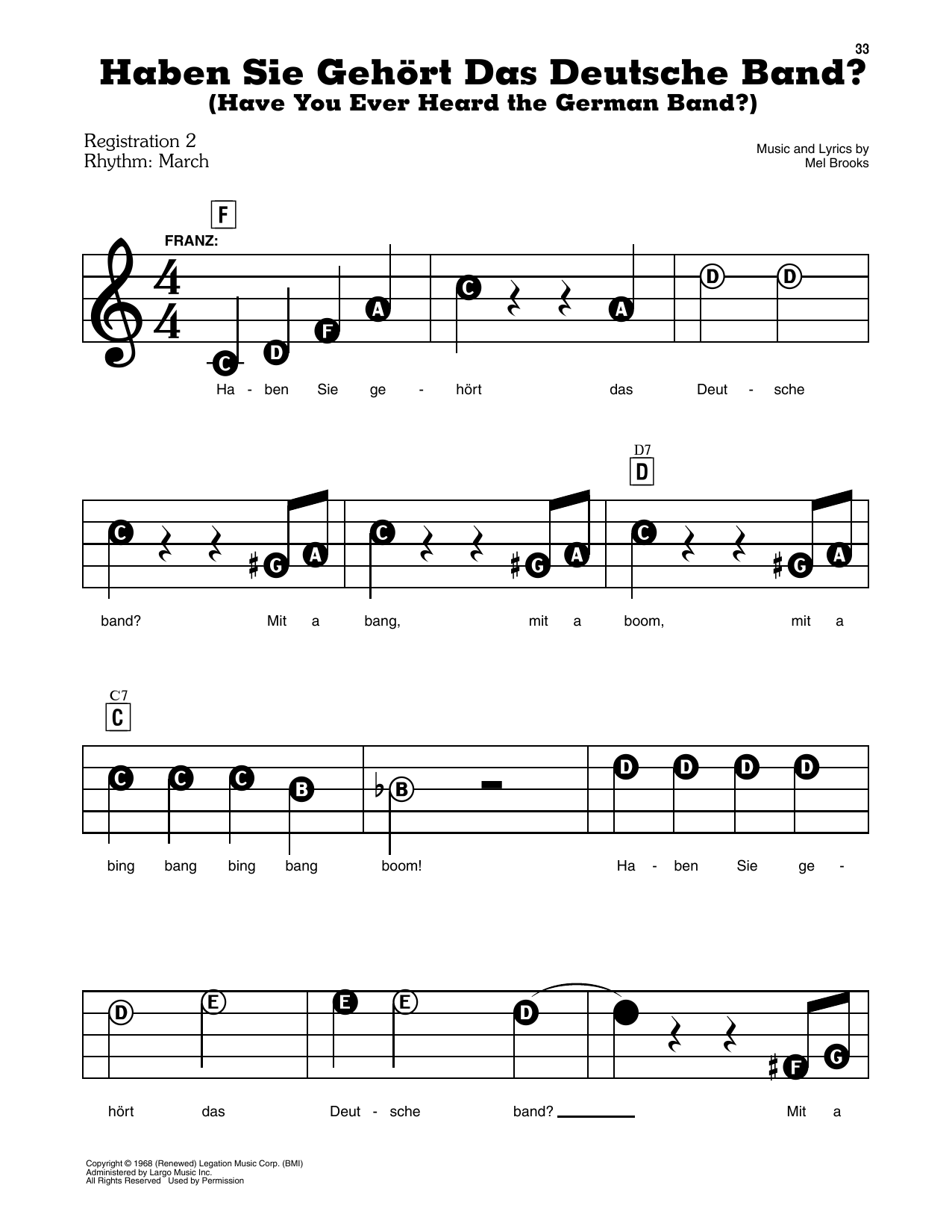 Haben Sie Gehort Das Deutsche Band? (Have You Ever Heard The German Band?) (from The Producers)