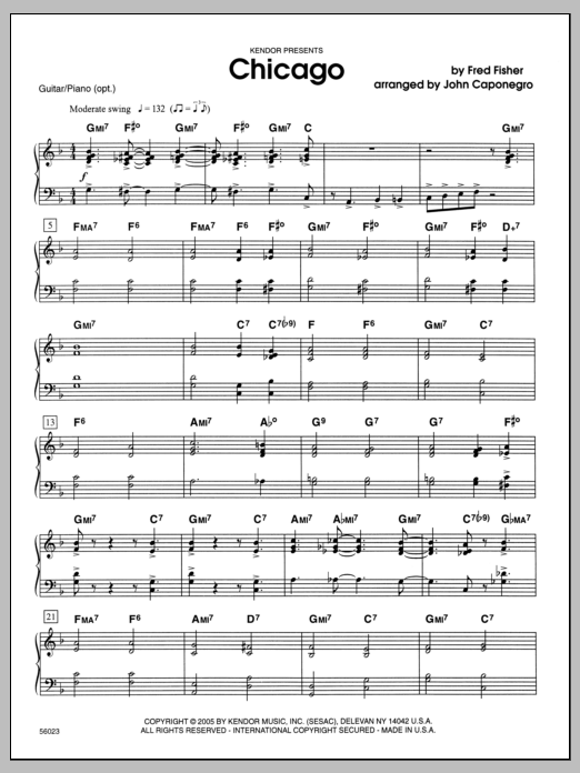 Chicago Piano/Rhythm Sheet Music John Caponegro Full Orchestra