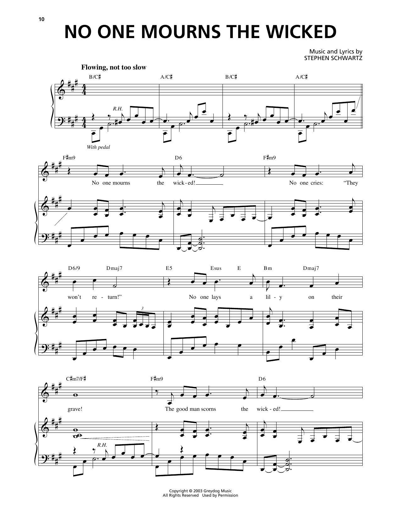 No One Mourns The Wicked from Wicked By Stephen Schwartz Sheet Music 