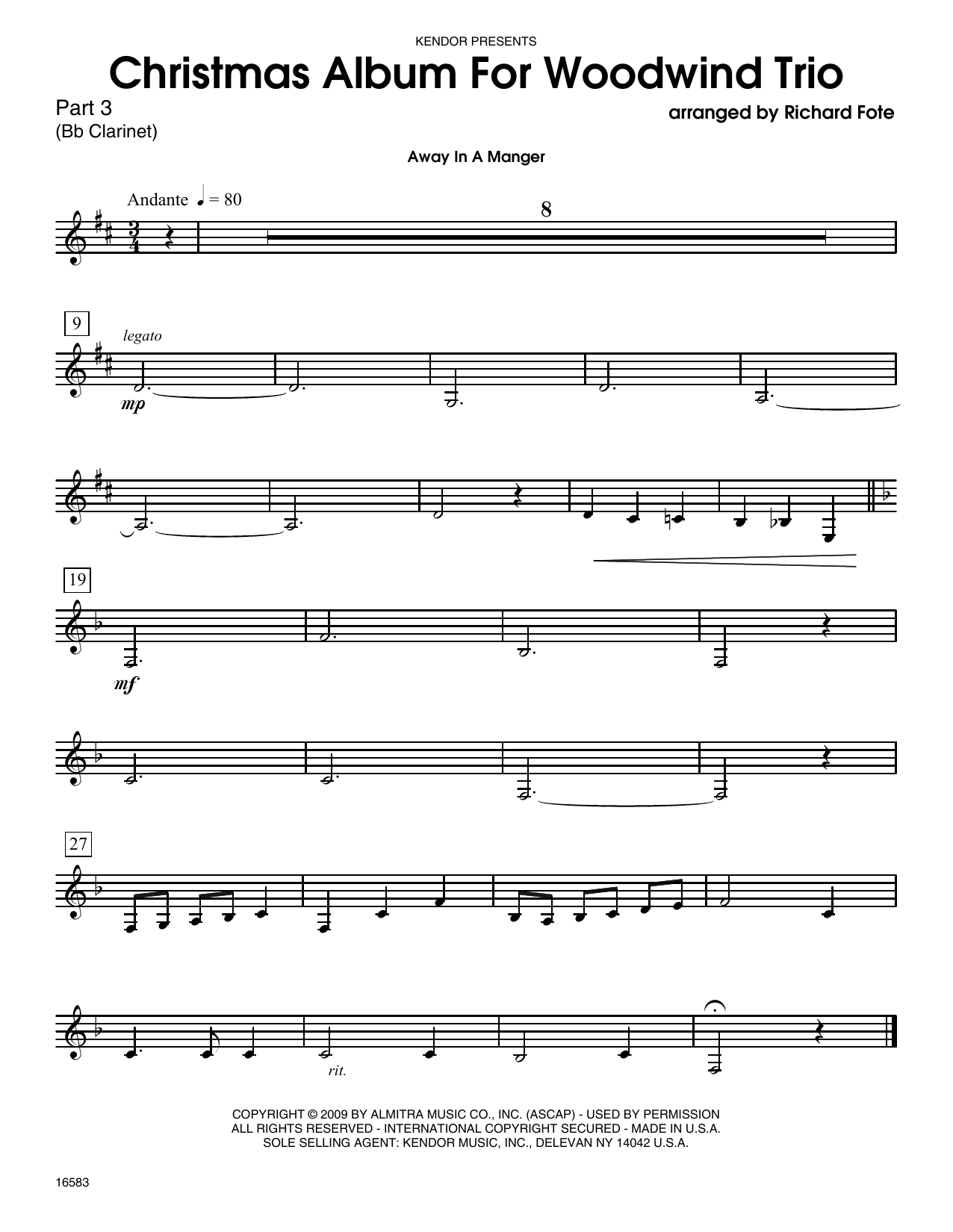 Christmas Album For Woodwind Trio Part 3 Sheet Music Fote