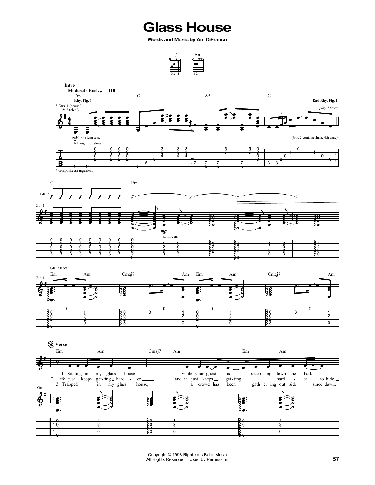 Glass House: Guitar Tab