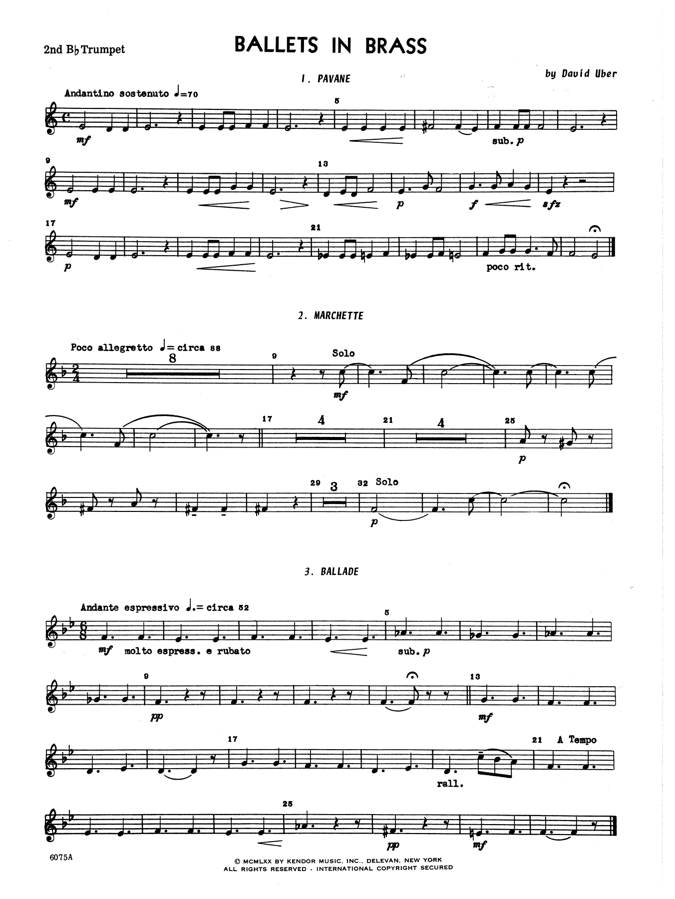 Ballets In Brass (Six Short Dances) 2nd Bb Trumpet Sheet Music