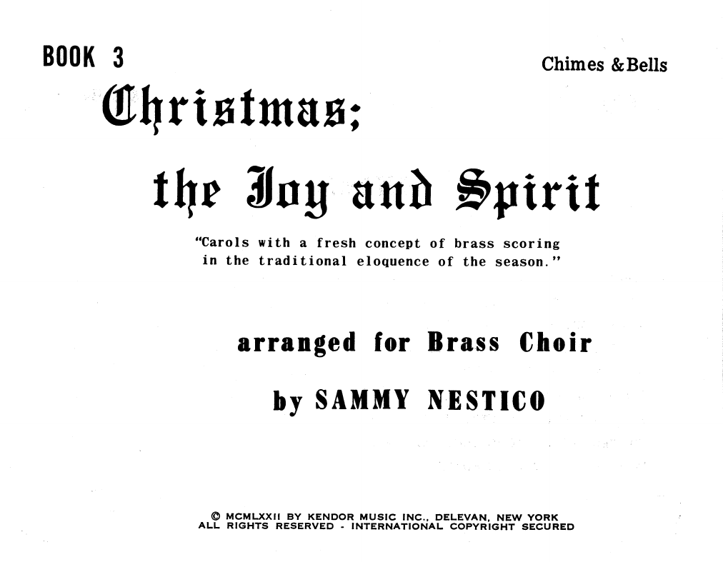 Christmas; The Joy & Spirit Book 3/Chimes & Bells Noten Sammy